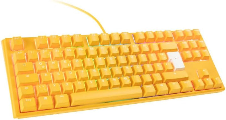 Ducky One 3 Yellow - Mechanische Gaming Tastatur Deutsches Layout im TKL-Format (80% Keyboard) mit C