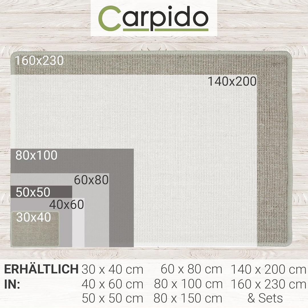 Natürliche Katzenkratzmatte Grau 2er Set 60x80 cm - Sisal Kratzmatte für Katzen - Robuster Kratztepp