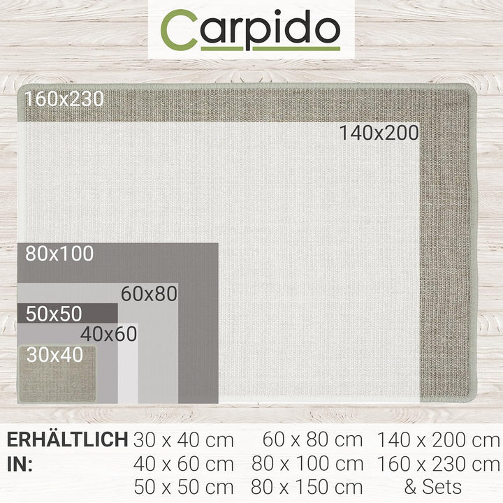 Natürliche Katzenkratzmatte Grau 2er Set 60x80 cm - Sisal Kratzmatte für Katzen - Robuster Kratztepp