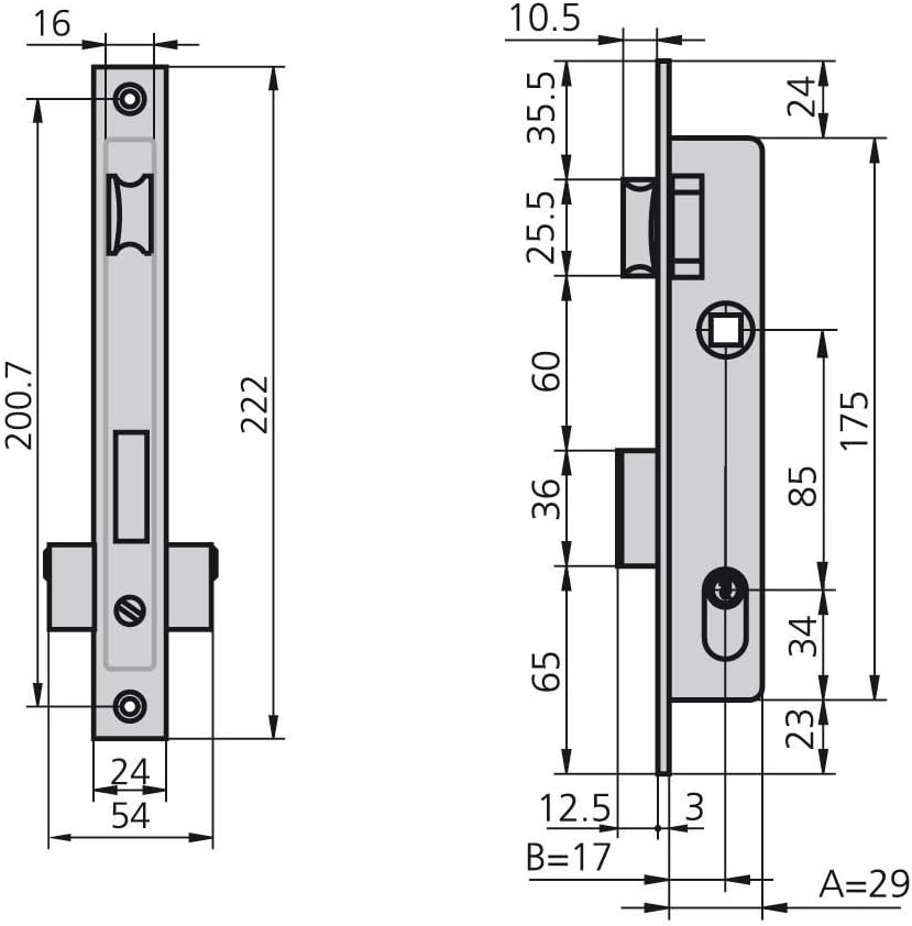 Cvl 3160500 Schloss 1975/5 Schreinerei Metall, Cranberry