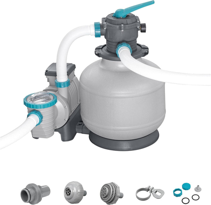 Bestway Sandfilterpumpe für oberirdischen Pool, 11.355 l – 62 cm x 48,5 cm x 67 cm – Grau/Grün