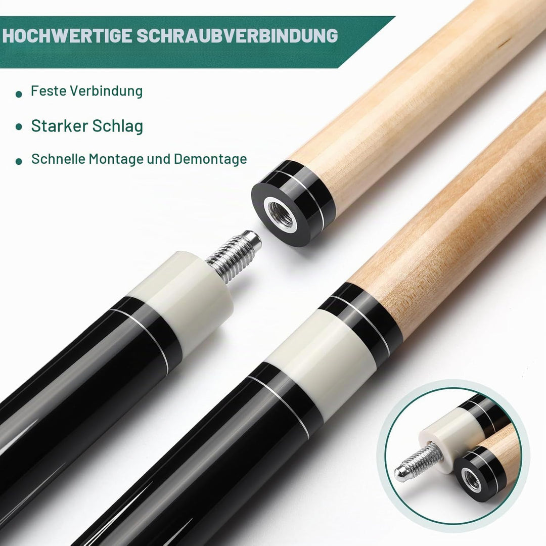 Pool Queue, 58 Zoll Billard Queue Hardwood Pool Cue 13mm Spitzen für Professionelle Billardspieler,