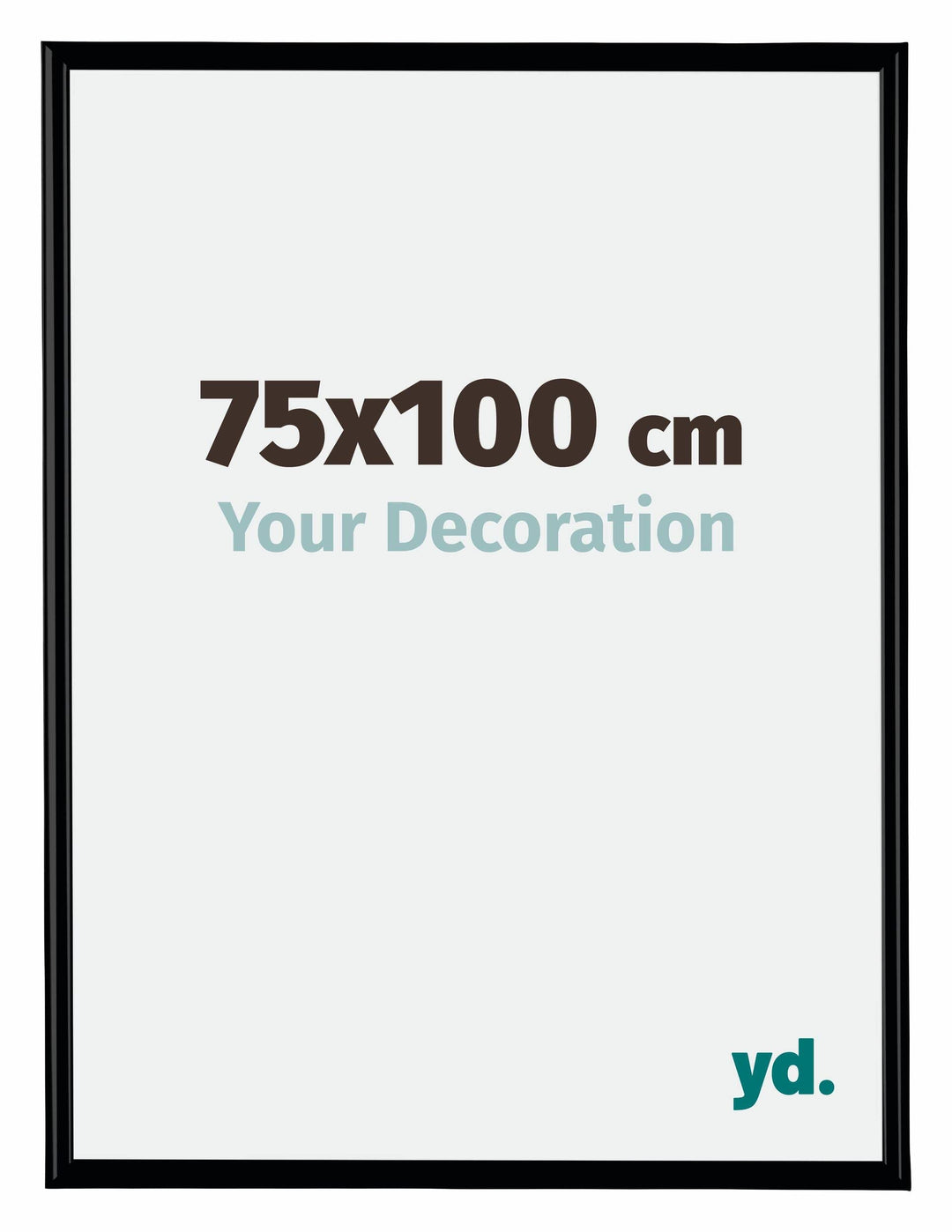 yd. Your Decoration - Bilderrahmen 75x100 cm - Schwarz Matt - Bilderrahmen aus Kunststoff mit Acrylg