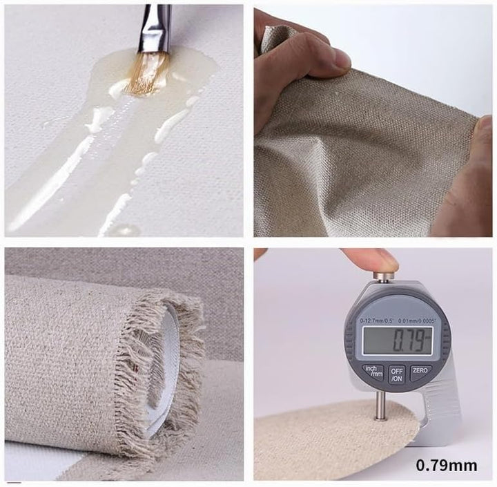 TOUROCMONT Leinwand auf Rolle Leinen -587 g/m² Leinen Maltuch Breite 80 cm Leinwandrolle 3 M 80 cm x