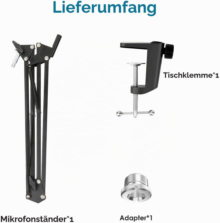HyperX QuadCast Mikrofon arm – YOUSHARES Universeller Microphone Arm kompatibel mit HyperX QuadCast