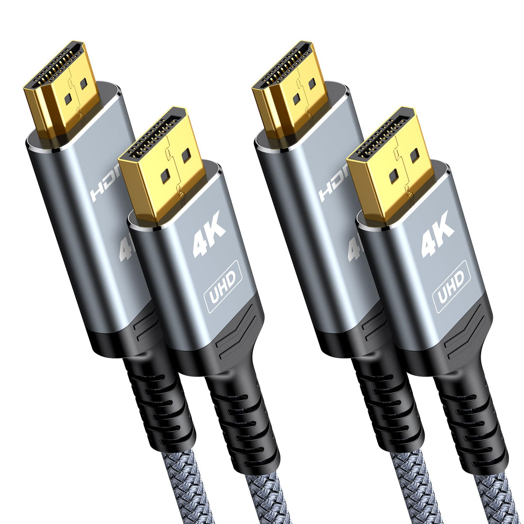Highwings 4K DisplayPort auf HDMI Kabel 1.8M 2Pack, DP auf HDMI Verbindungskabel Unidirektionaler Ny