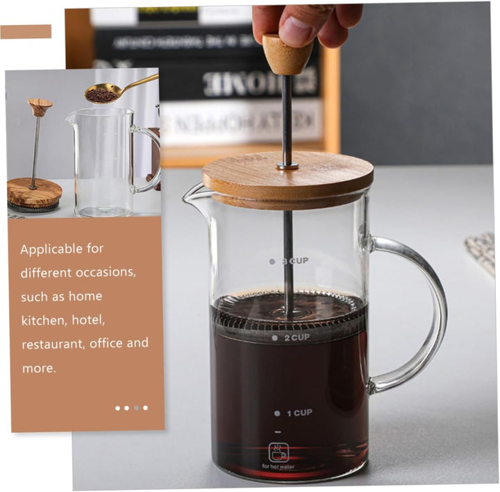 Alipis Kaffeeglas Pressekessel aus Hochborosilikat Glas mit Holzgriff Einfache Struktur und Kälte So