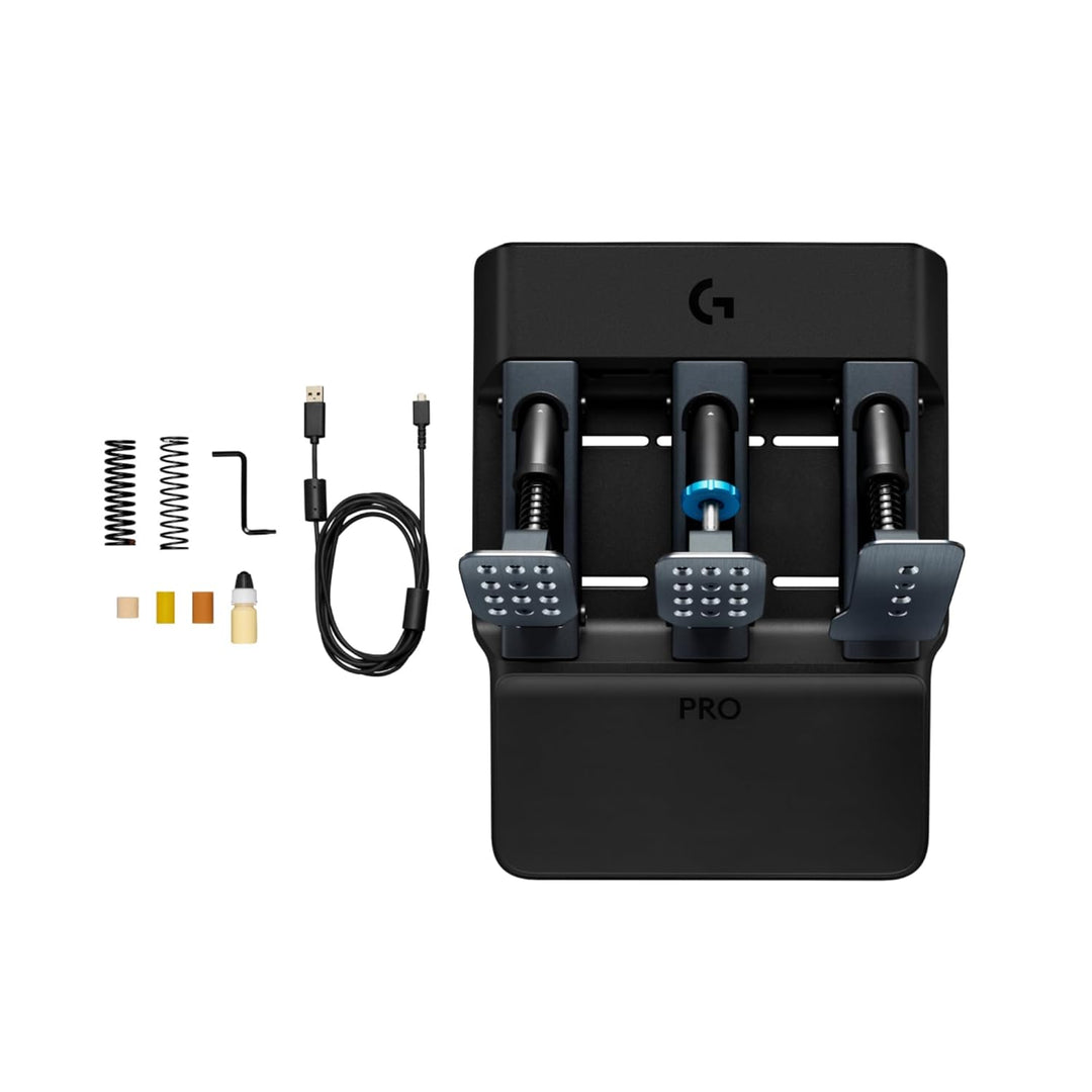 Logitech G PRO Racing Pedals – Pedale für Rennsimulationen; 100 kg Loadcell-Bremse, vollständig pers
