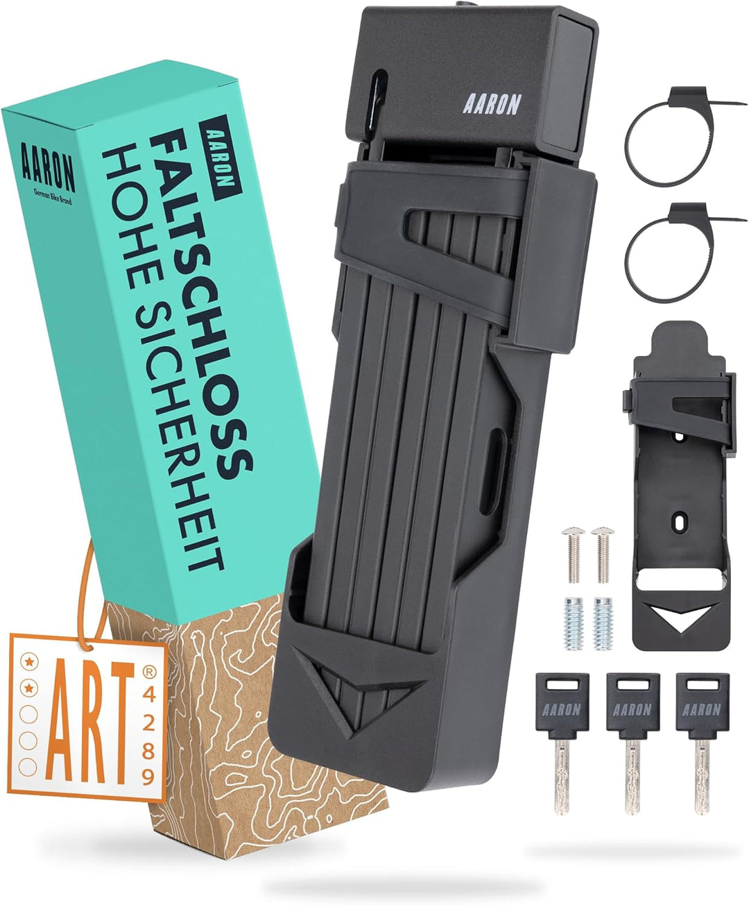 AARON Shield Fahrradschloss - sicheres Faltschloss Stufe 14, patentiertes Hochsicherheitsschloss mit