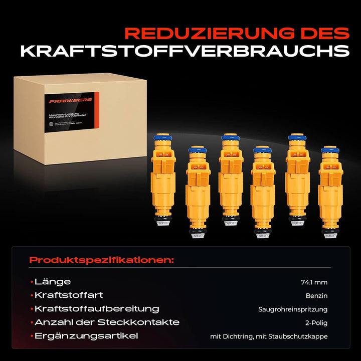 Frankberg 6x Einspritzventil Kompatibel mit Explorer U U2 4.0L Benzin 1996-Heute Replace# 0280155710