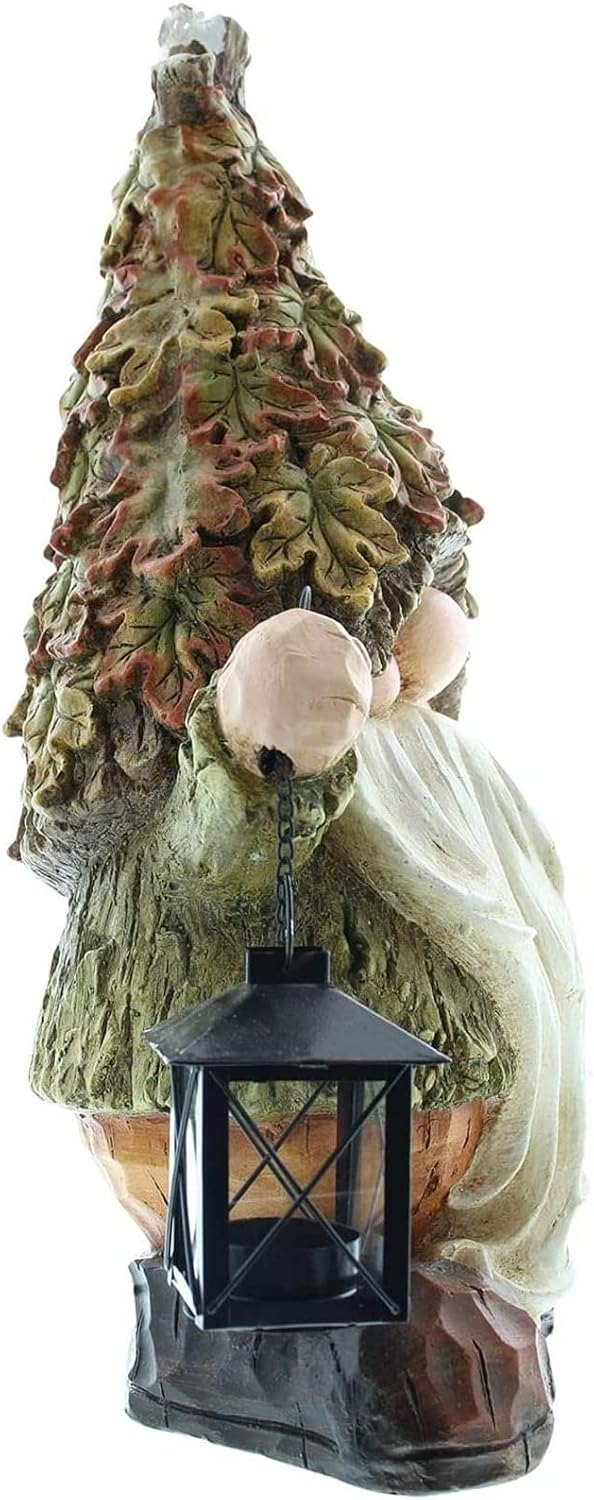 Dekoleidenschaft Herbstwichtel 51 cm hoch, mit Laterne für 1 Teelicht, Dekofigur für Draussen, Wicht