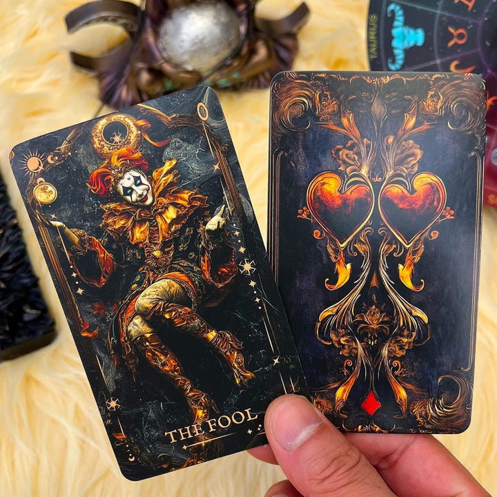 Dunkles Gothic-Tarotkartenspiel, einzigartig, Tarotkarten für Anfänger, Tarotkarten mit Begleitbuch,