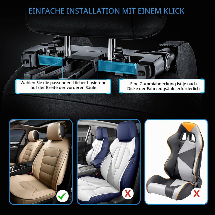 2 Pack KopfstüTze Auto Kinder, 180 Grad Verstellbares Atmungsaktiv Leder Nackenstütze Auto,Nackenkis