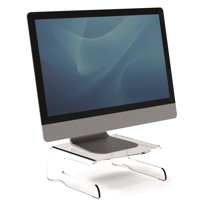 Fellowes Clarity Monitorständer, 6,5kg Tragkraft, transparent Monitorerhöhung, Monitorerhöhung