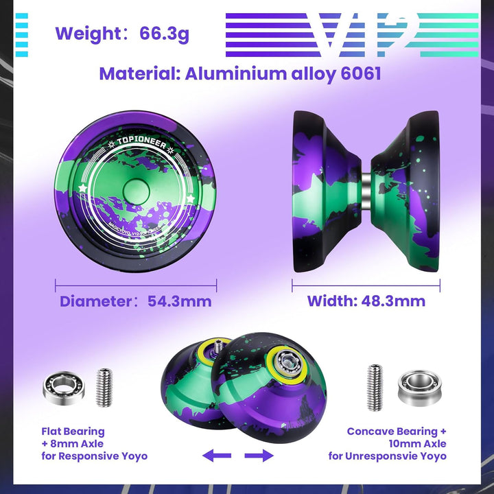 MAGICYOYO Reaktionsfähiges JoJo für Kinder, Pro JoJo V12 Finger Spin Yoyo für Tricks, Unreaktionsfäh