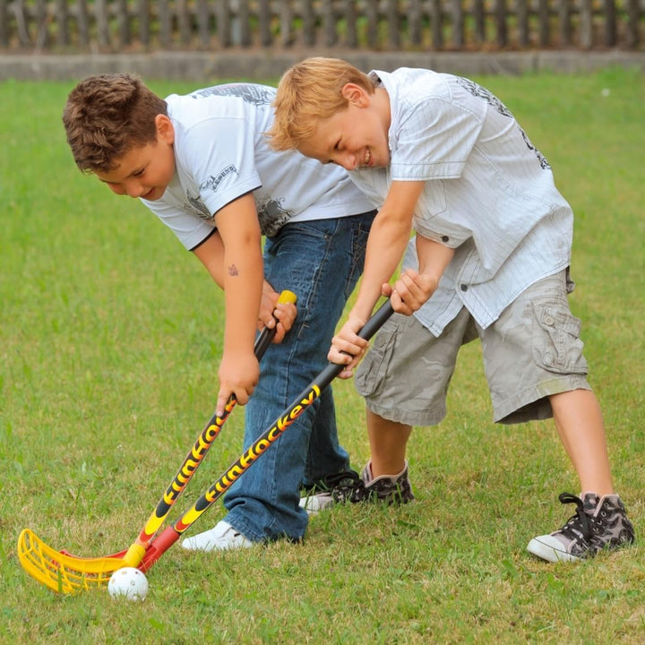 Bandito FunHockey Schlägerset inkl. Bälle, 2er Set und 12er Set, 4 Bälle, Streethockey/Floorball für