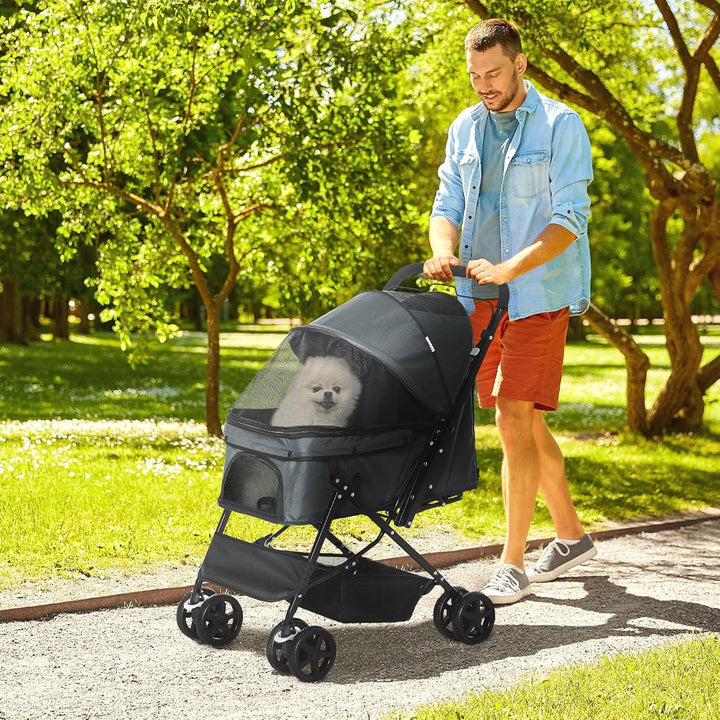 PawHut Hundebuggy Hundewagen Buggy für kleine Hunde und Katzen Haustierwagen Pet Stroller Katzenbugg