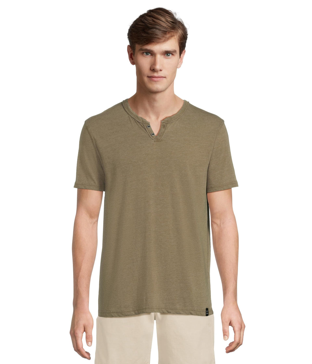 Lucky Brand Herren Venice Burnout Notch Neck Tee T-Shirt L Dark Olive, L Dark Olive