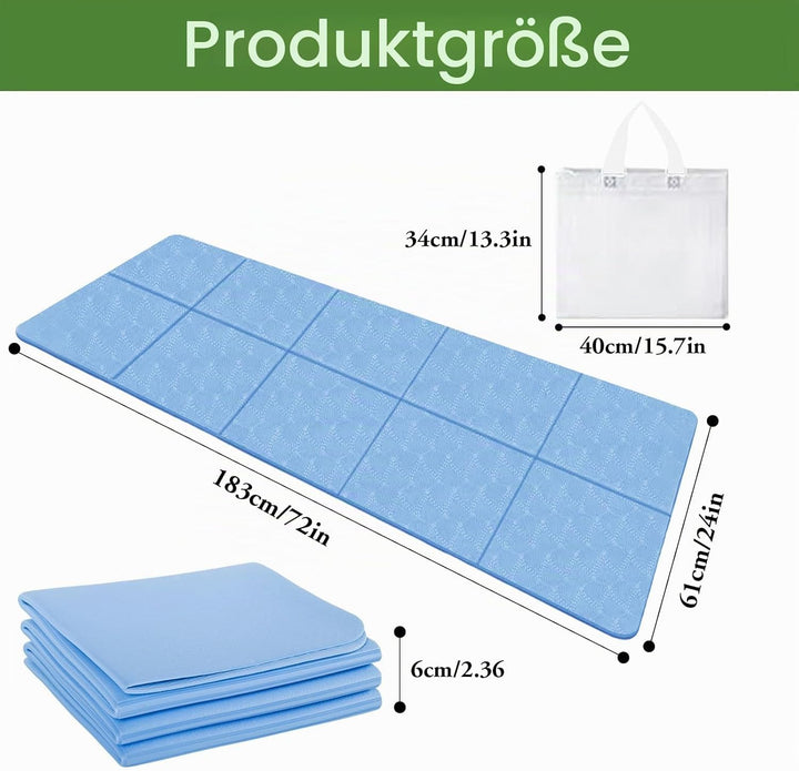 Faltbare Yogamatte Reise Leicht 183 x61x0.4 cm Reiseyogamatte Leicht Faltbar Tragbare Yoga Matte Rut