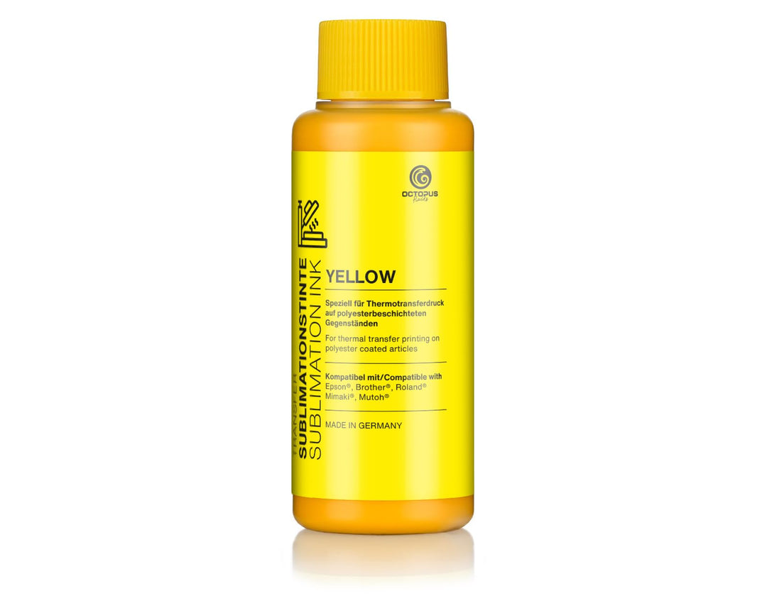 Octopus 1000 ml (1L) Sublimationstinte yellow (gelb) für Textildruck, Transferdruck, Sublimation Ink