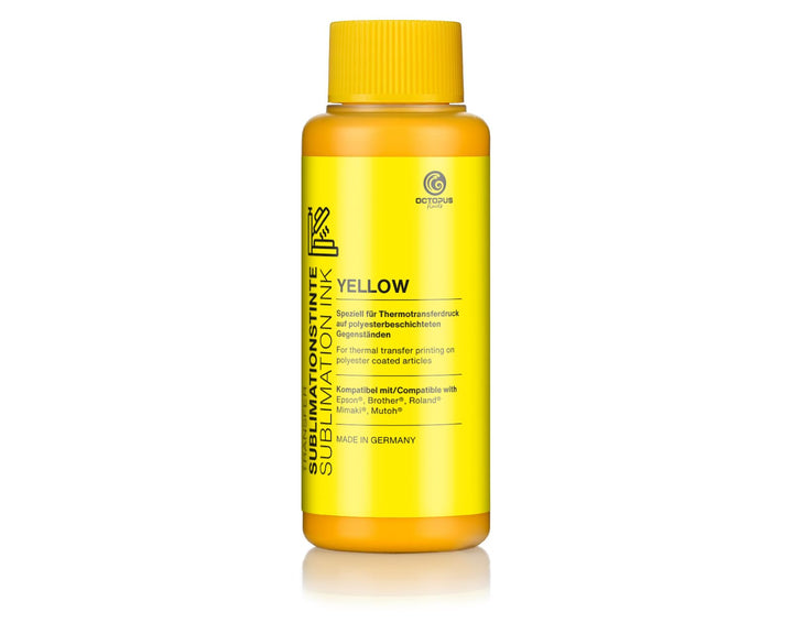 Octopus 1000 ml (1L) Sublimationstinte yellow (gelb) für Textildruck, Transferdruck, Sublimation Ink