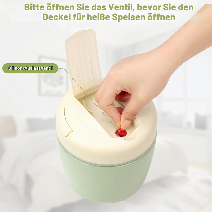 AiQInu Thermobehälter für Essen 1200ml, Warmhaltebehälter mit Vakuumisolation, Thermo Lunchbox, Ther