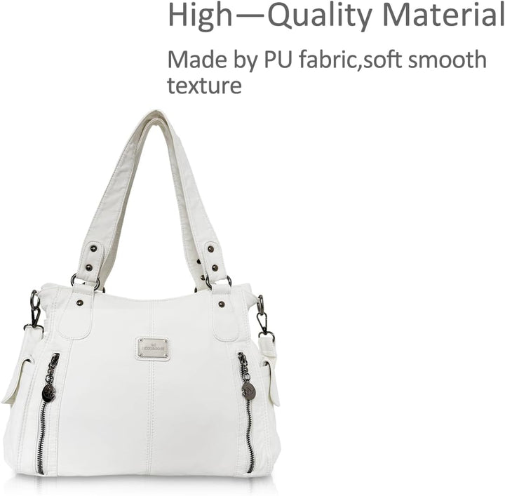 NICOLE &amp; DORIS Women Hobo bags shoulder bags Washed Leather Totes Crossbody with Multiple Compartmen