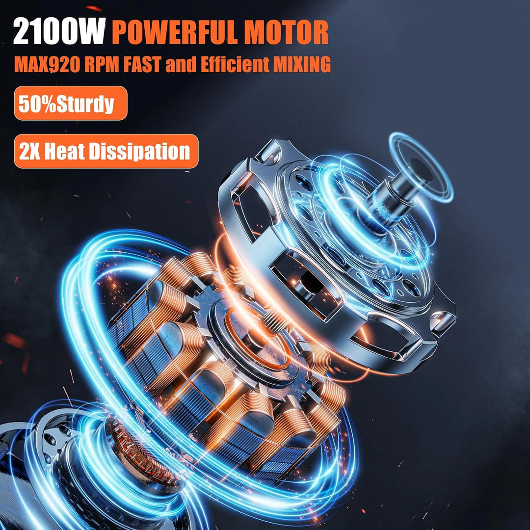 IMAYCC 2100W Rührwerk Mörtelrührer Elektrischer Beton Mischer Mörtelmischer M14 6 Geschwindigkeits R