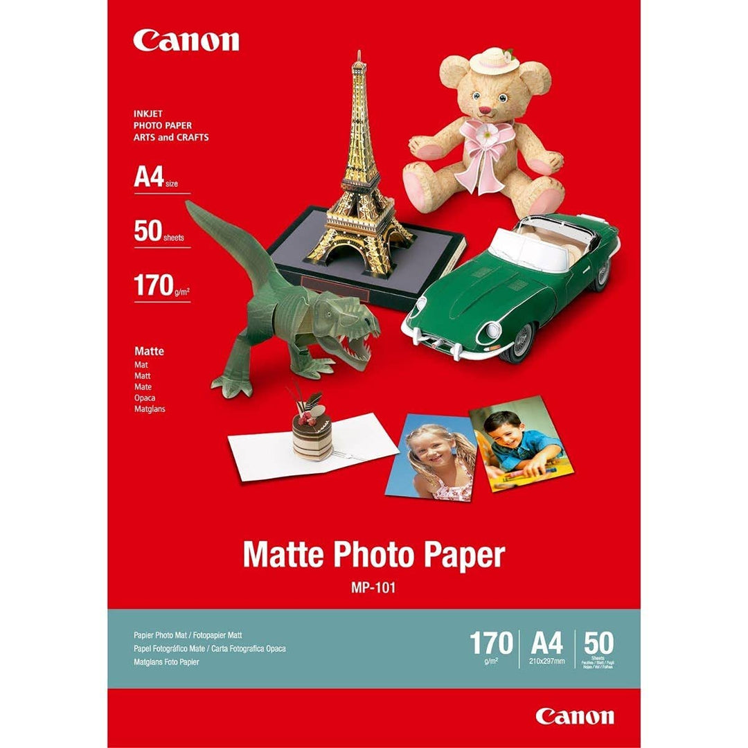 Canon Fotopapier MP-101 matt weiss - (DIN A4 50 Blatt) für Tintenstrahldrucker - PIXMA Drucker (170