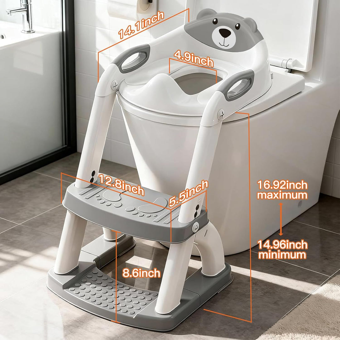 Toilettensitz Kinder mit Treppe, Upgraded WC Aufsatz für Kinder für Jungen und Mädchen, 2-in-1 Toile