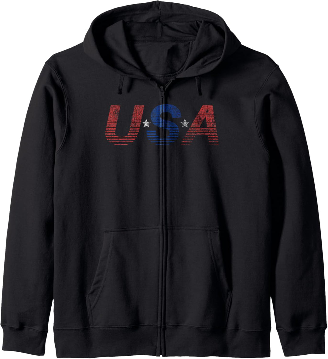 Trendy USA Gradient Colored Red White & Blue Kapuzenjacke