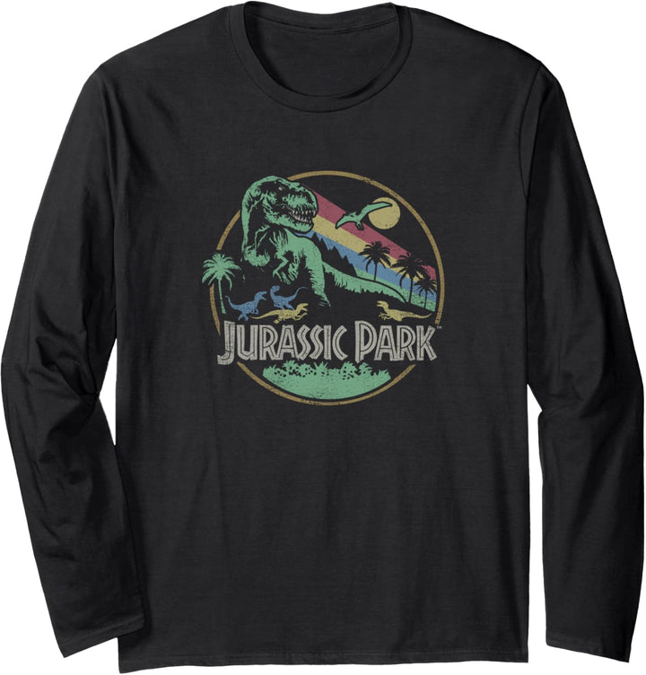 Jurassic Park T-Rex Breakout Logo Langarmshirt