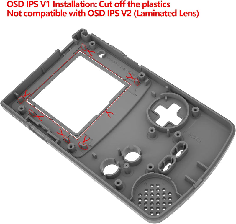 eXtremeRate IPS Ready Upgraded Case&Button für Gameboy Color, DIY-Ersatz Full Hülle Gehäuse Set für