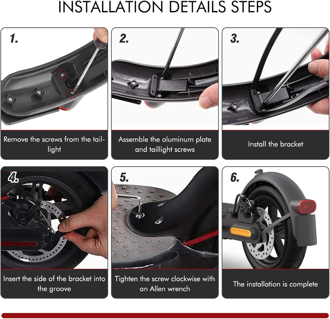 MaxEarn Elektroroller Hinterer Kotflügel für M365/1S/Pro/Pro2, Hinteres Schutzblech Electric Scooter