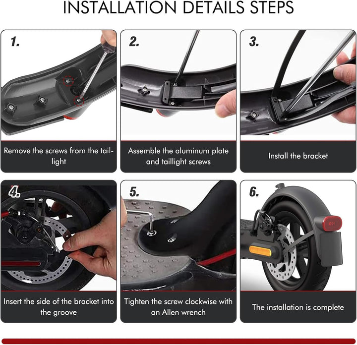 MaxEarn Elektroroller Hinterer Kotflügel für M365/1S/Pro/Pro2, Hinteres Schutzblech Electric Scooter