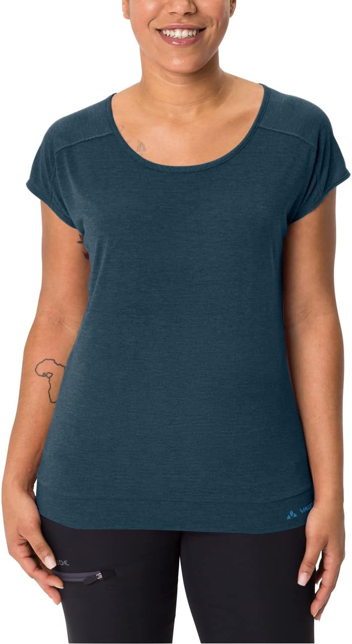 VAUDE Women's Skomer T-Shirt III - T-Shirt Damen 36 Dark Sea, 36 Dark Sea