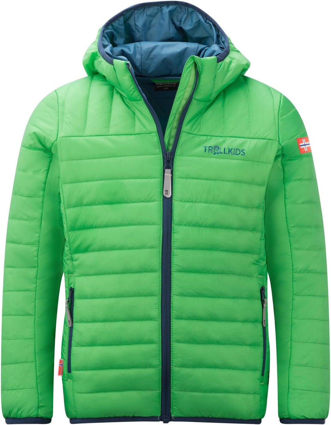 Trollkids Kinder Steppjacke Eikefjord, 104 Frischgr&#xFC;n/Mystik Blau/Dunkel Marine