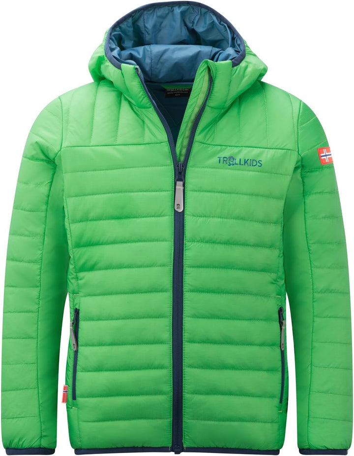 Trollkids Kinder Steppjacke Eikefjord, 104 Frischgr&#xFC;n/Mystik Blau/Dunkel Marine