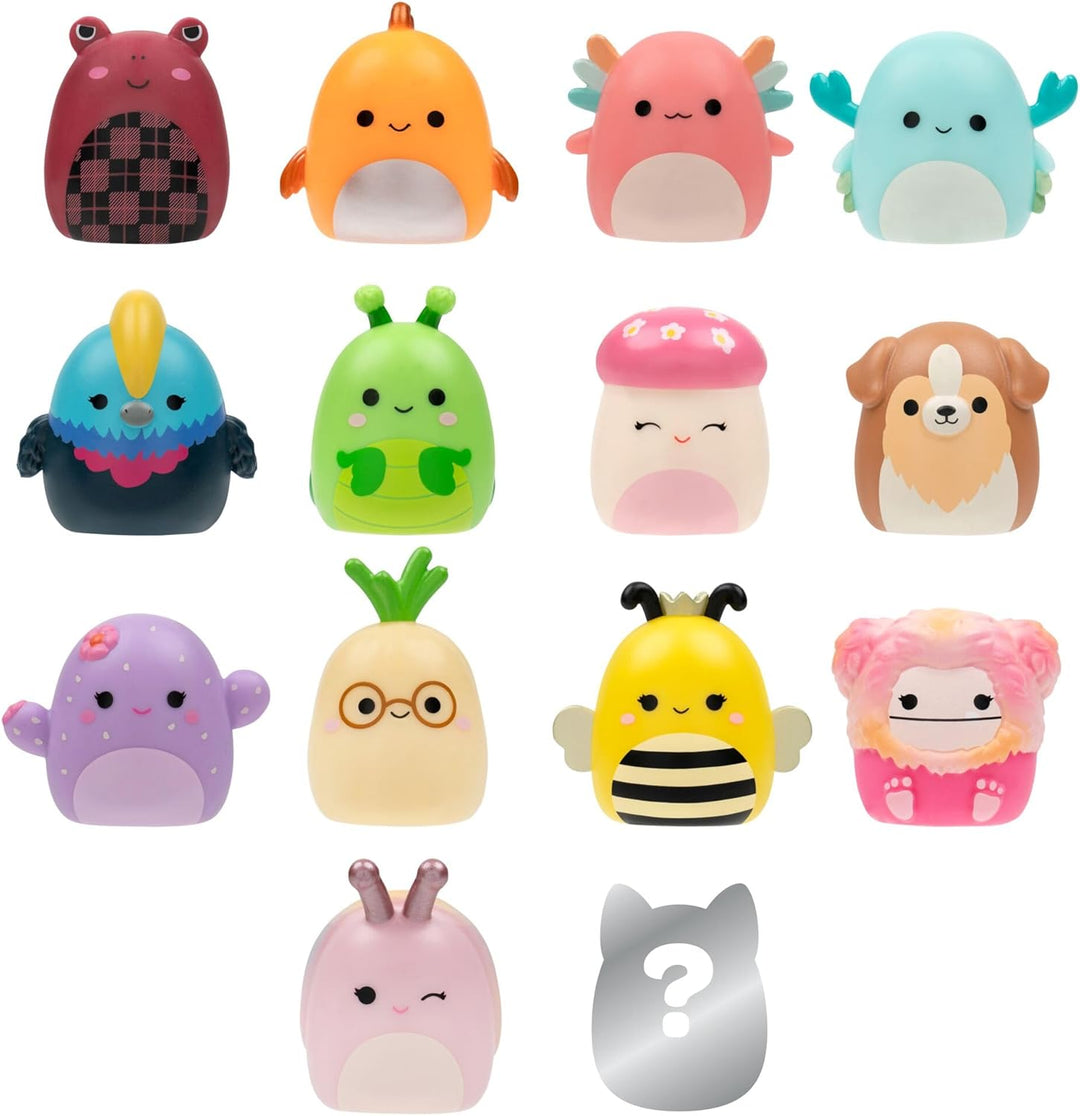 Squish-a-longs SQAL0268-14er Pack, enthält 14x 2,5 cm Mini-Squish mit 4X Accessoires, 1x Ring und 1x