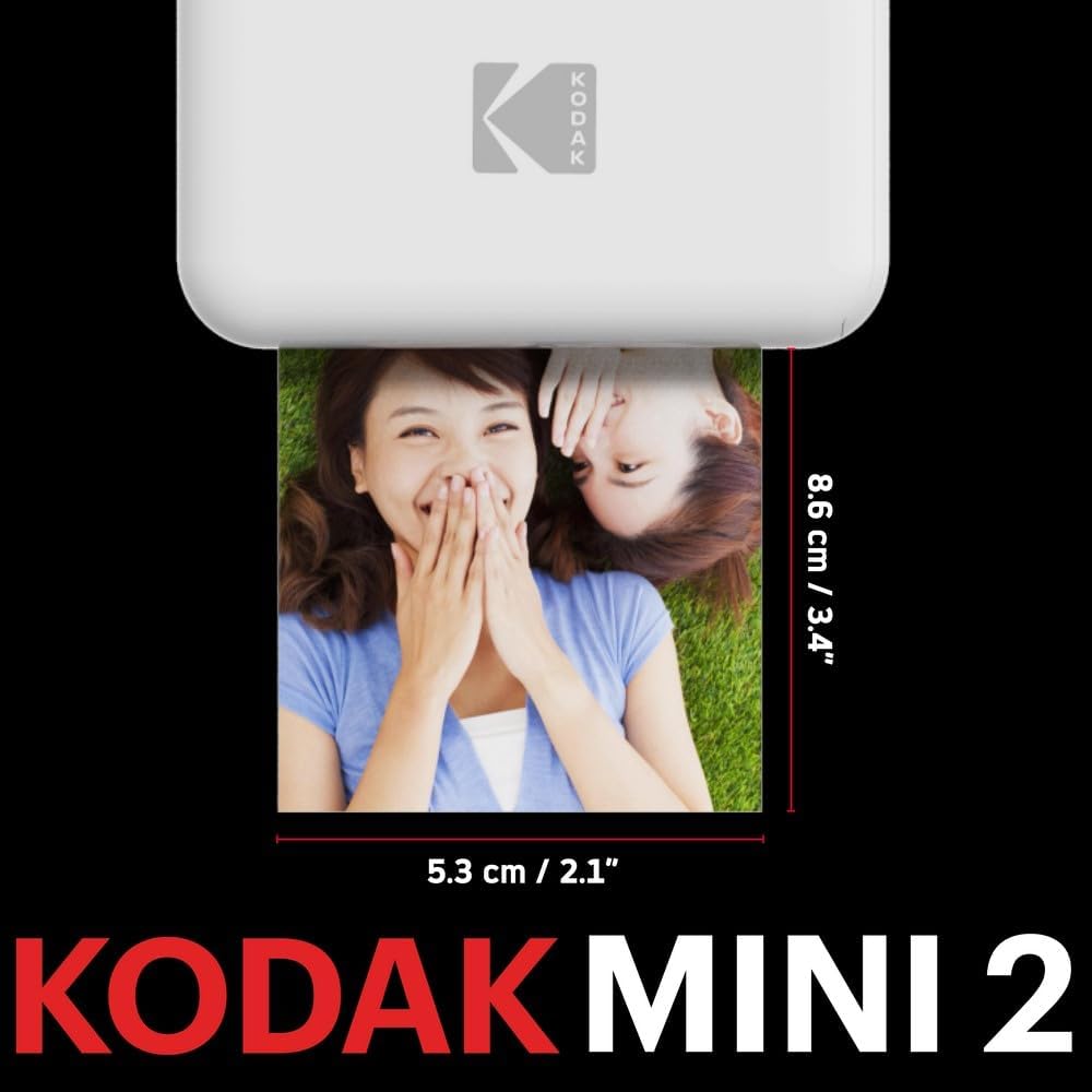 Kodak Mini 2 HD Wireless Mobile Instant Fotodrucker w / 4 Pass patentierte Drucktechnologie (Weiss)