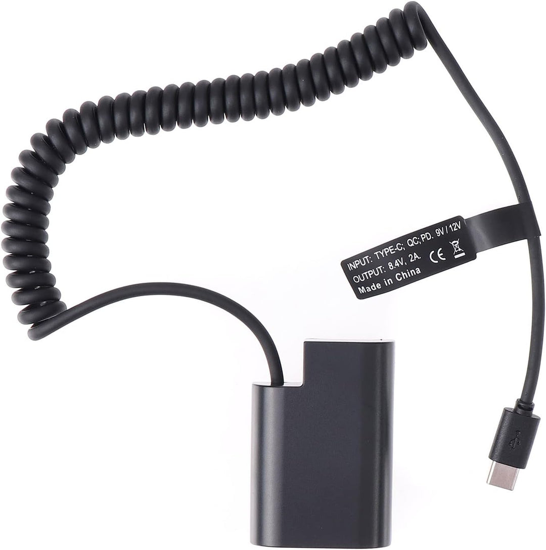FOTGA USB-C Typ-C auf Decodierte DMW-BLF19 Dummy Akku DMW-DCC12 Koppler Netzteil Federkabel für Pana