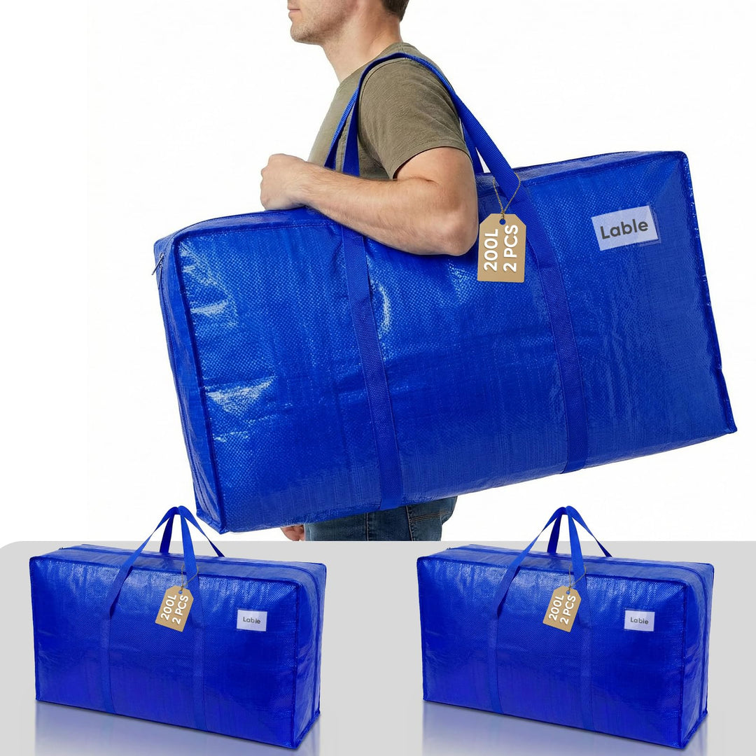 NOCOEX Extra Grosse Heavy-Duty Aufbewahrungstasche - 2er-Stück Wasserdicht Umzugstaschen mit Reissve