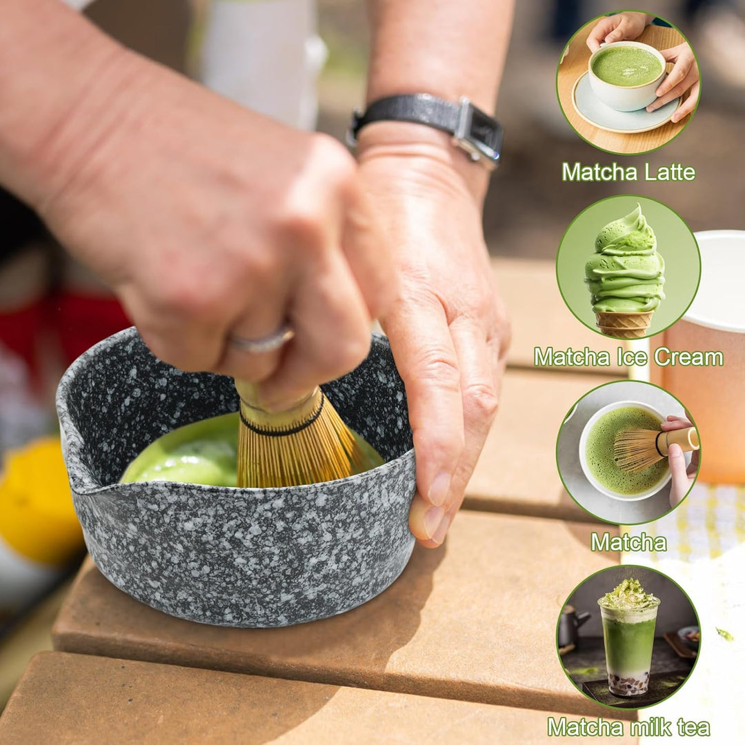 5 in 1 Matcha Set Japanisches Matcha Tee Set mit Matcha Besen, Matcha Schale mit Ausgiesser, Matcha