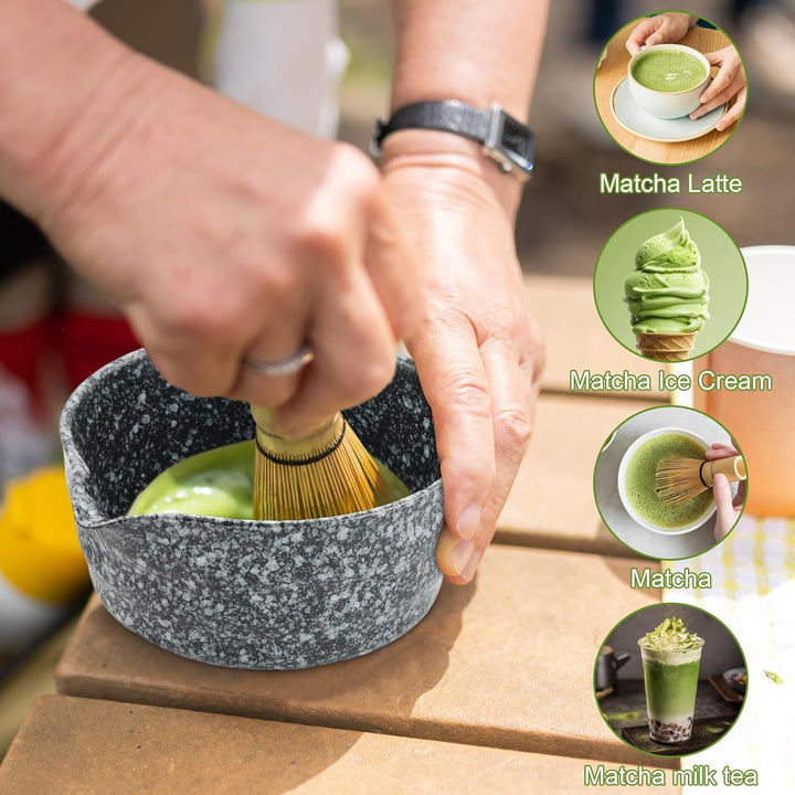 5 in 1 Matcha Set Japanisches Matcha Tee Set mit Matcha Besen, Matcha Schale mit Ausgiesser, Matcha