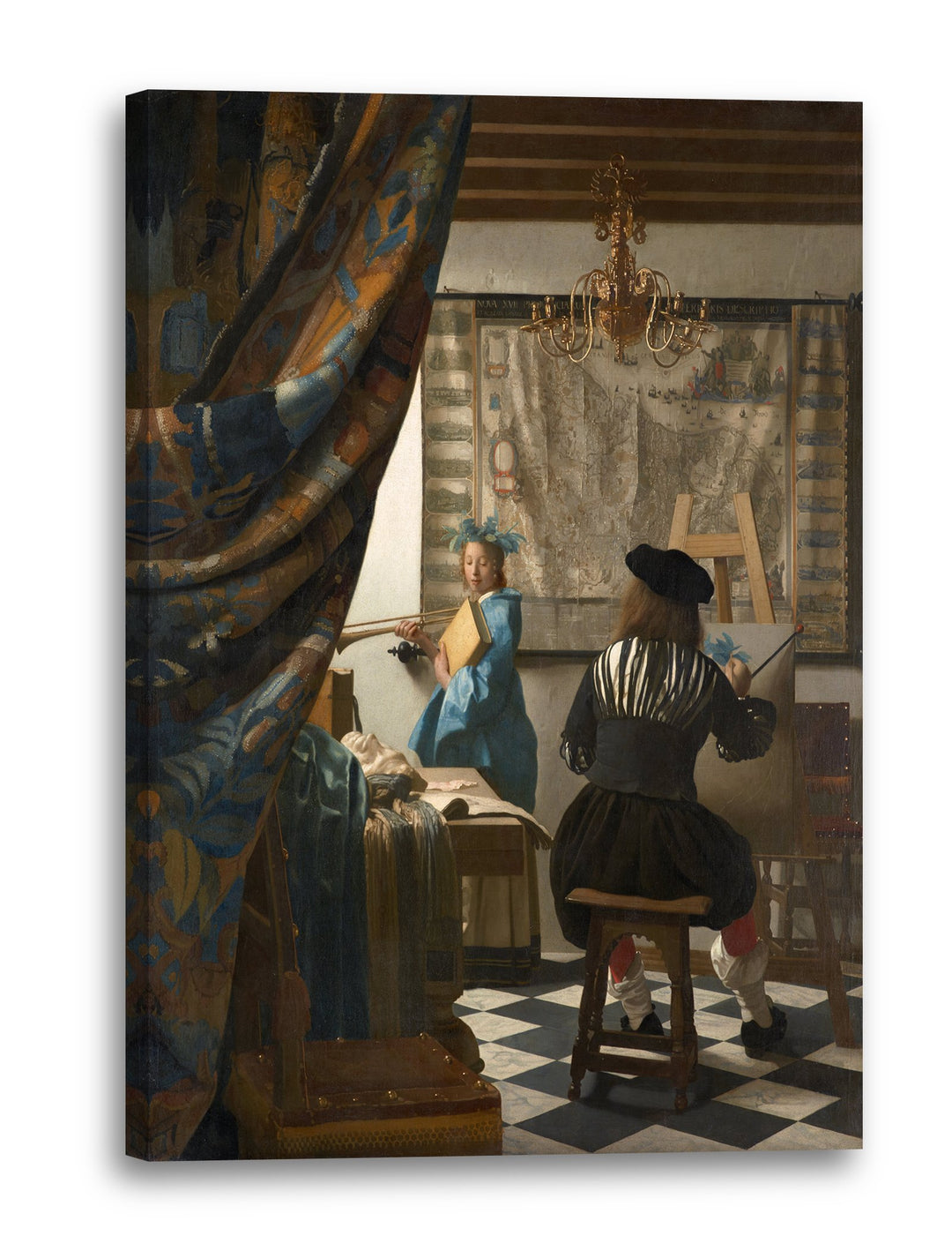Printed Paintings Leinwand (60x80cm): Jan Vermeer - Die Allegorie der Malerei (1666/1668) 60x80 cm,