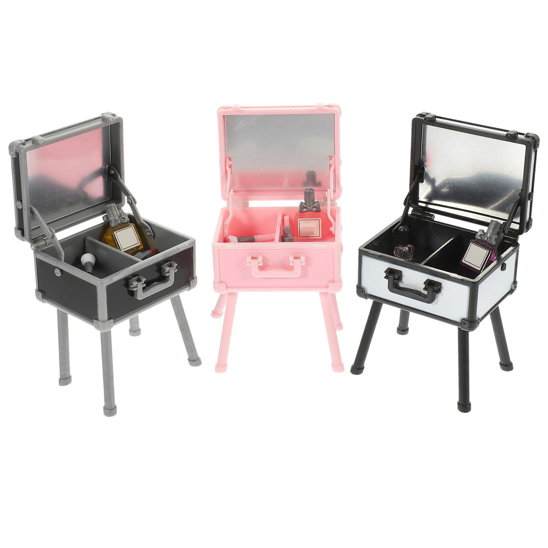 TOYANDONA 3 Stück Puppenhausdekor aus Kunststoff mit Kleiner Schminkbox und Kleiner Lippenstift Mult
