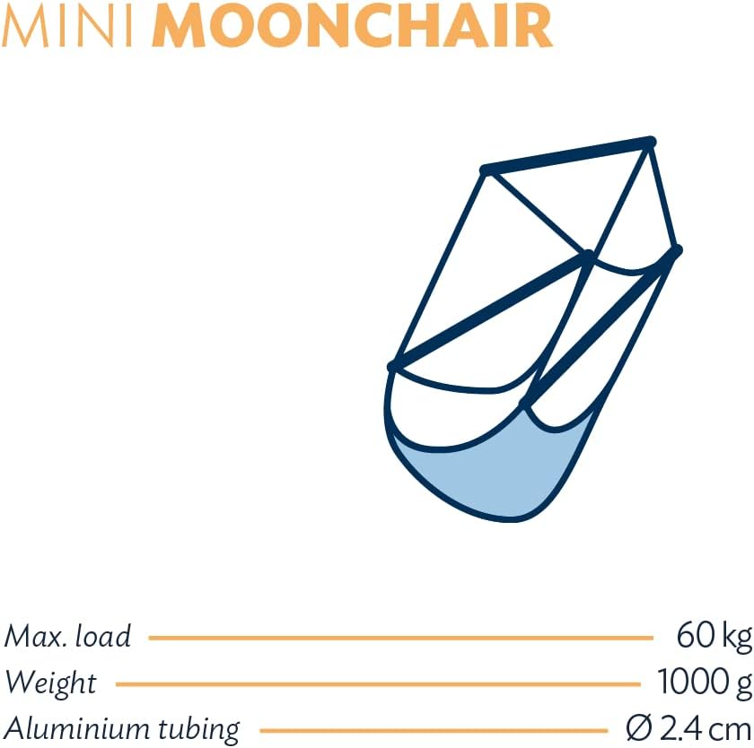 Ticket to the Moon Moonchair Hängesessel für Garten, Haus, Urlaub, Camping, Fallschirmseide, Nylon,
