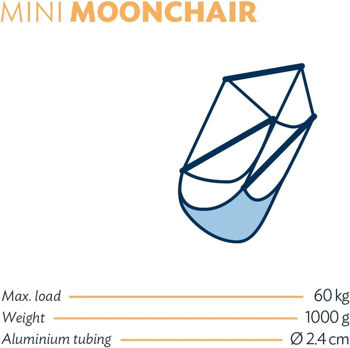 Ticket to the Moon Moonchair Hängesessel für Garten, Haus, Urlaub, Camping, Fallschirmseide, Nylon,