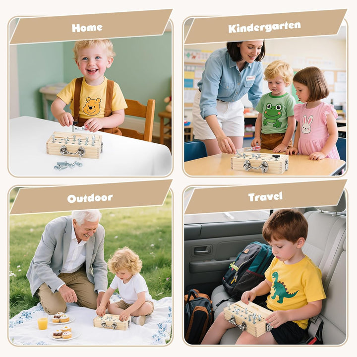 Vanplay Montessori Spielzeug ab 3 4 5 Jahre, Motorikspielzeug Holzspielzeug Schraubendreher Busy Boa