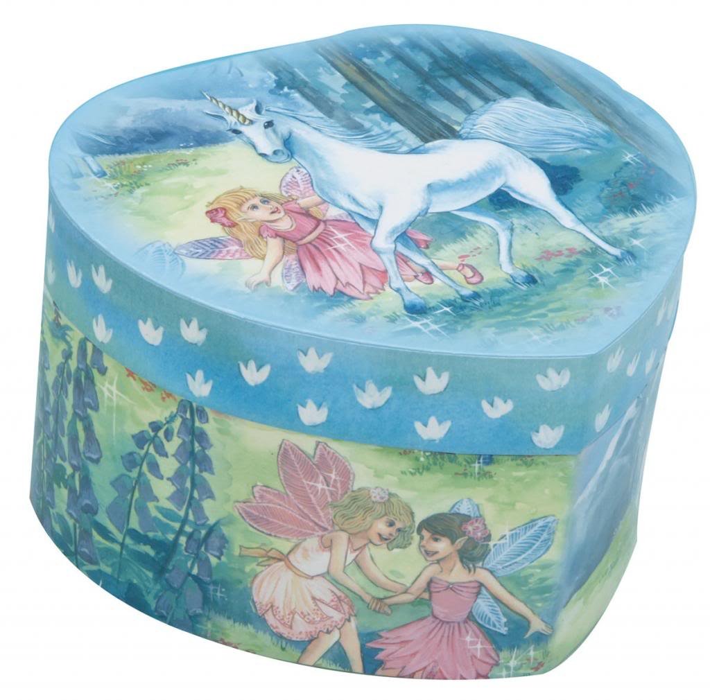 Aurich 96050 Schmuckdose herzform Einhorn hellblau